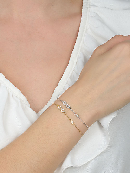 Damen Armband Kette mit Design Unendlichkeit aus Silber