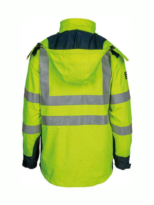 STOP Thirasia Arbeitsjacke Reflektierend mit abnehmbarer Fütterung und abnehmbarer Kapuze Gelb Langsame Bewegung