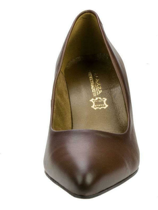 Leder Pumps mit Dünn mittelhohem Absatz tan