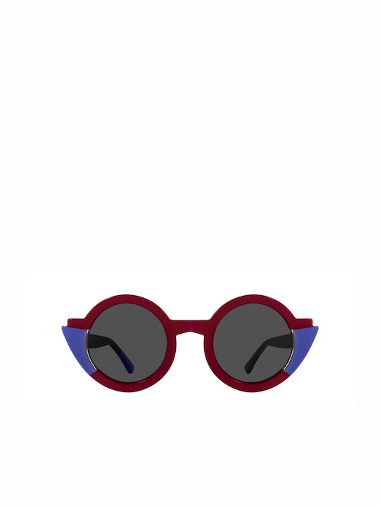 Urban Owl X Tseklenis Women's Sunglasses with Burgundy Acetate Frame and Gray Lenses Wine Ciel