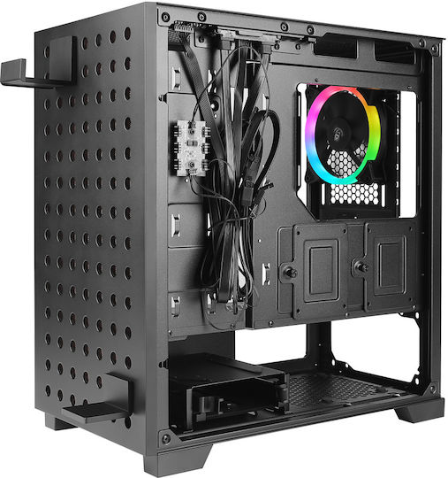 Azza Elise Gaming Midi-Turm Computergehäuse mit Seitenfenster und RGB-Beleuchtung Schwarz