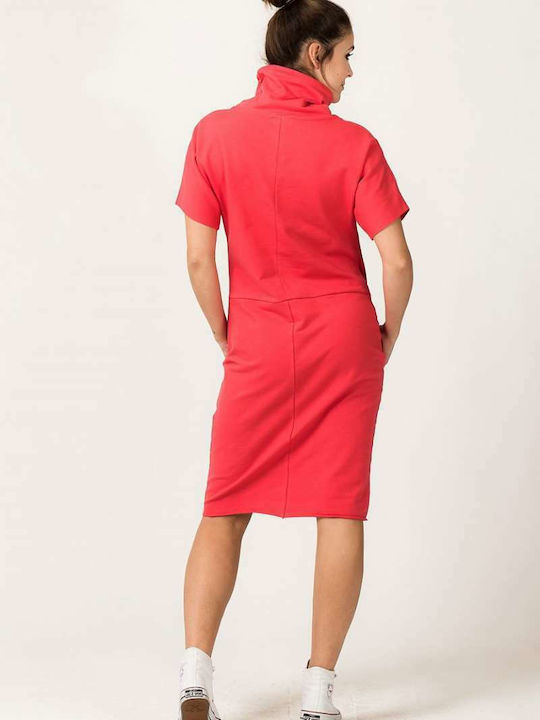 Tessita Midi Kleid Rollkragen Rosa