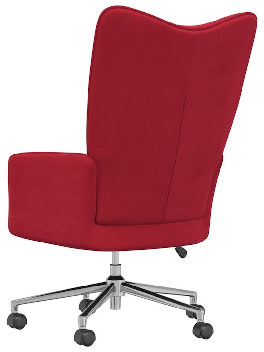 Rotativă Fotoliu Vizitator cu Brațe & Roți Bordeaux 61.5x69x94.5cm 1buc