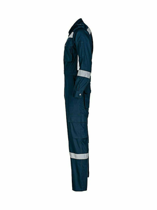 STOP Steppe Plus Work Coveralls Full Body with Reflective Tapes Blue 100122 Dark