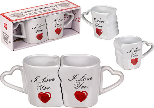 ArteLibre I Love You Κούπα Κεραμική Λευκή 2τμχ