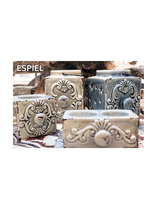 Espiel Tabletop Ceramic Lantern Gray 11.5x9.5x10.5cm