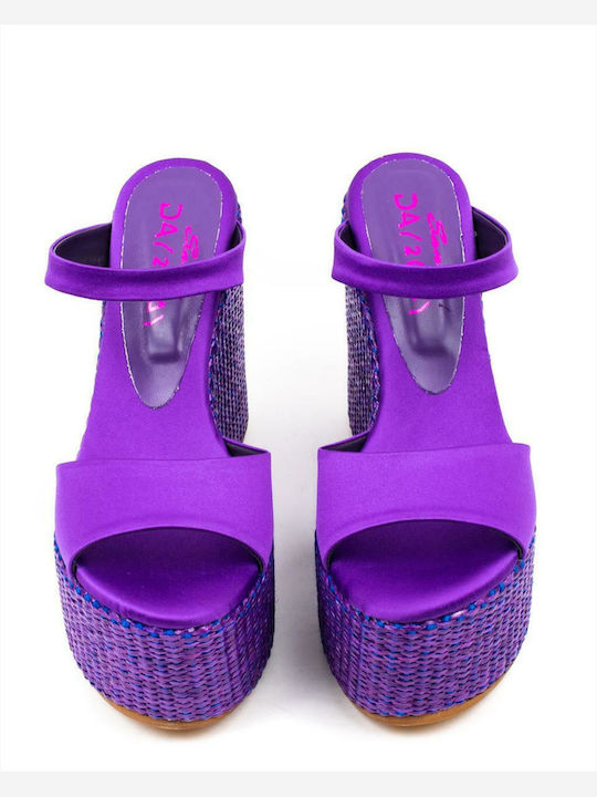 Women's Fabric Platform Shoes Purple