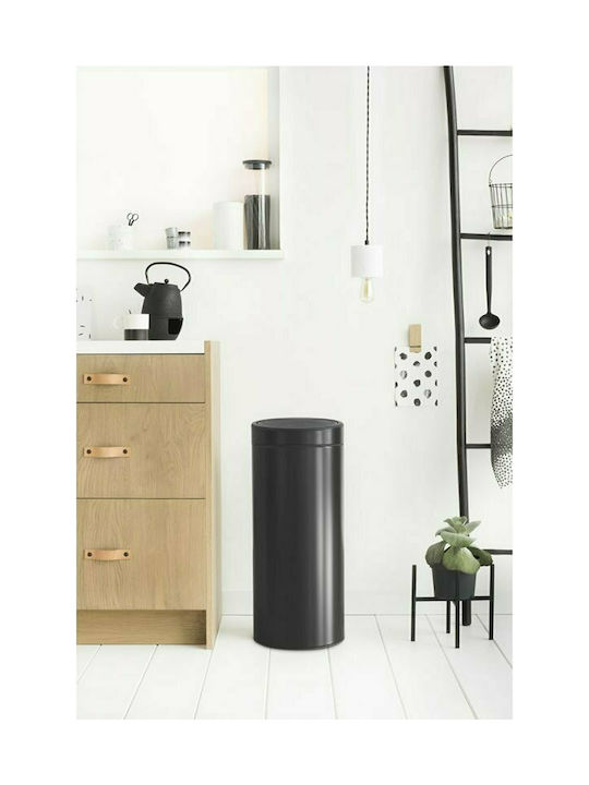 Brabantia Touch Bin New Metal Waste Bin 30lt Black Matt