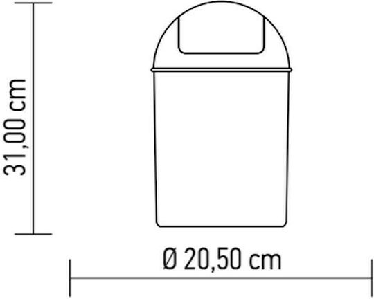 Cyclops Κάδος Απορριμμάτων Πλαστικός Μπεζ 7lt