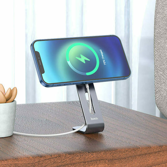 Hoco PH44 Βάση Φόρτισης MagSafe σε Γκρι χρώμα