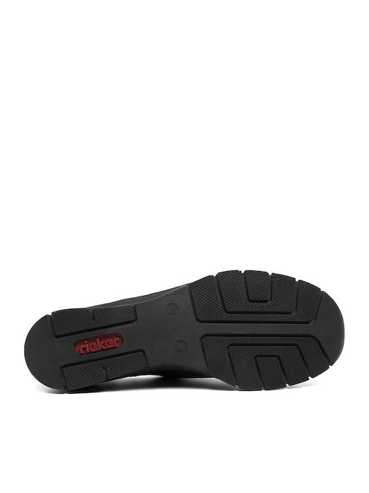 Leather Women's Moccasins in Black Color