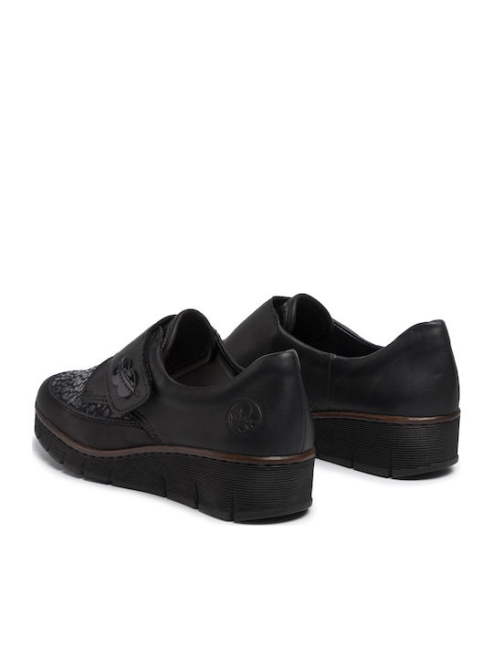 Leather Women's Moccasins in Black Color