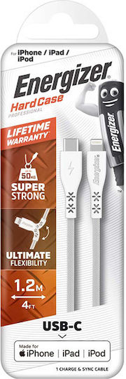 Energizer Braided USB-C to Lightning Cable Λευκό 1.2m (C411LKWH)