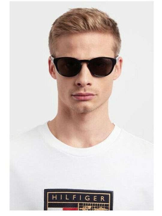 Tommy Hilfiger Men's Sunglasses with Navy Blue Horn-Rimmed Frame and Polarized Lenses