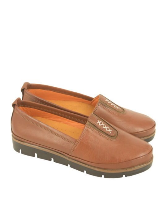 732 Tabba Δερμάτινα Γυναικεία Loafers σε Ταμπά Χρώμα