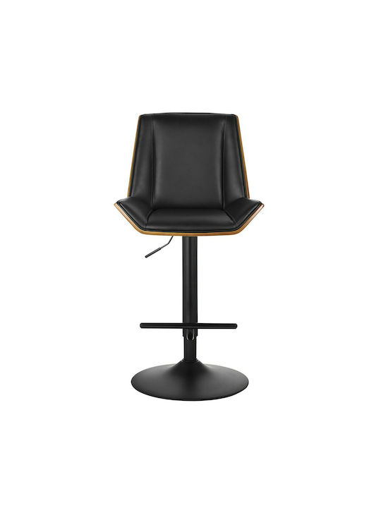 Hocker Bar Numan mit Rückenlehne & Höhenverstellbar Black / Walnut