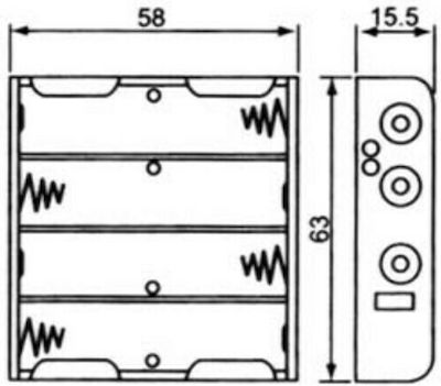 Battery Holder with 4 Drive Size AA