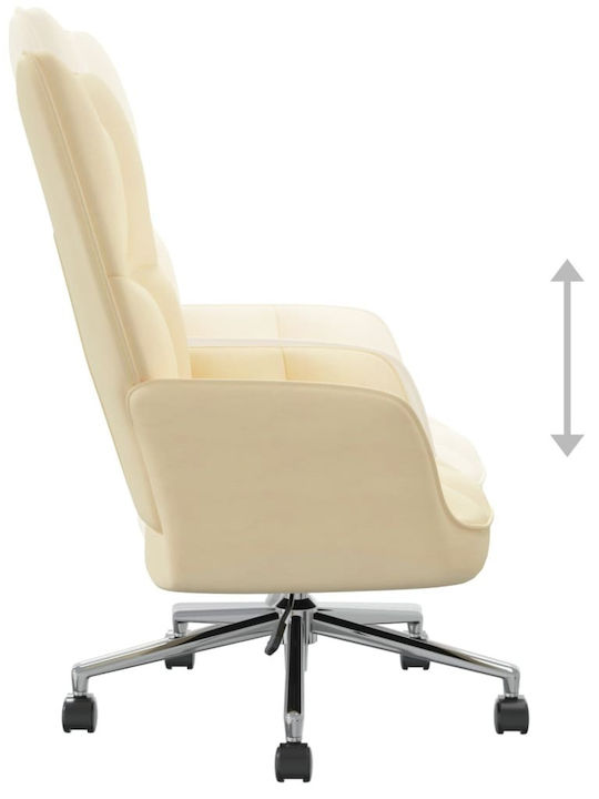 Swivel Visitor Armchair with Wheels Κρεμ 61.5x69x94.5cm