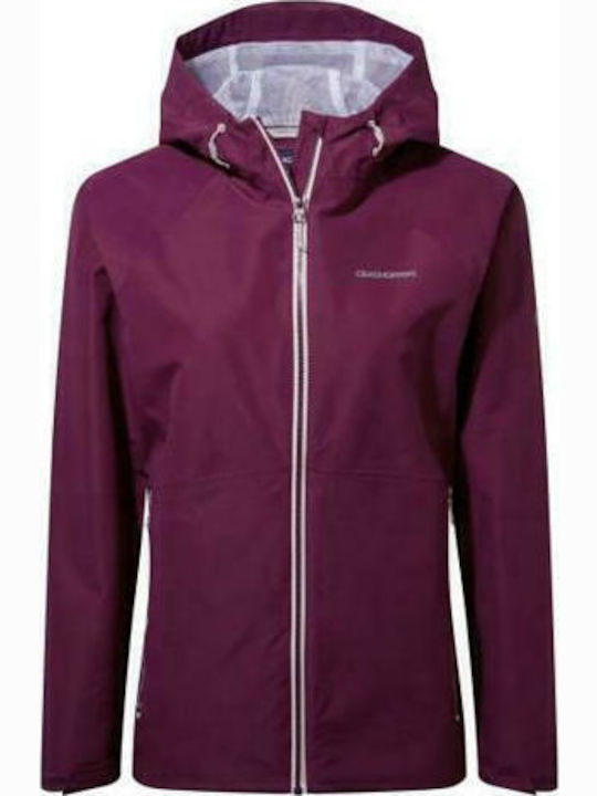 Salina Women's for Hiking Short Sports Jacket for Winter with Hood Purple