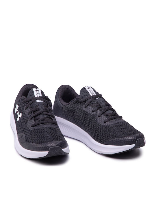Charged Pursuit 3 Kinder Sportschuhe Laufen mit Schnürsenkeln Schwarz