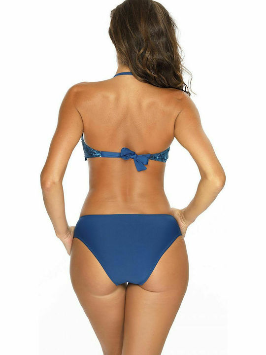 Marko Underwire Bikini Set Sports Bra & Slip Bottom Lillian Cosmo Blue