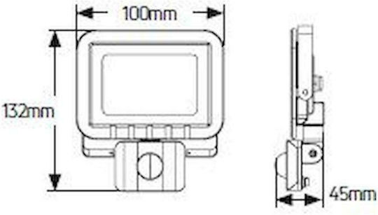 Geyer Waterproof LED Floodlight 20W Warm White 3000K with Motion Sensor IP65