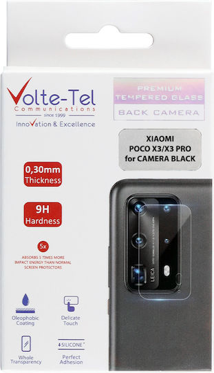 Volte-Tel 3D Curved Προστασία Κάμερας Tempered Glass Black για το Poco X3 / X3 Pro