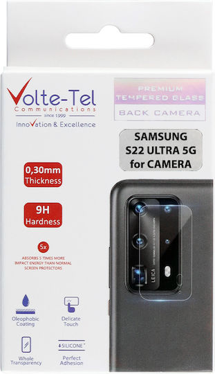 Volte-Tel 3D Curved Camera Protection Tempered Glass Transparent for the Galaxy S22 Ultra 5G