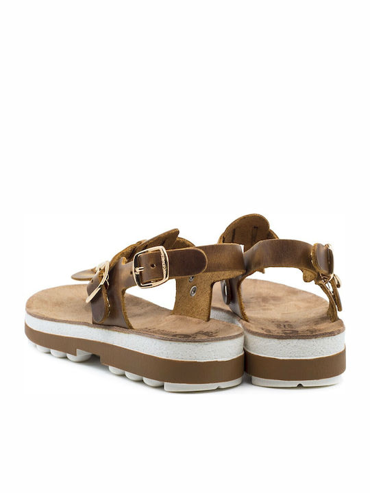 Marlena Leather Women's Flat Sandals Anatomic Khaki