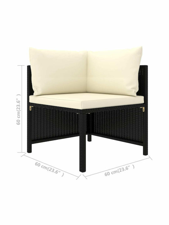 vidaXL Garten- und Outdoor-Möbelsets 4 Stück Schwarz mit Kissen