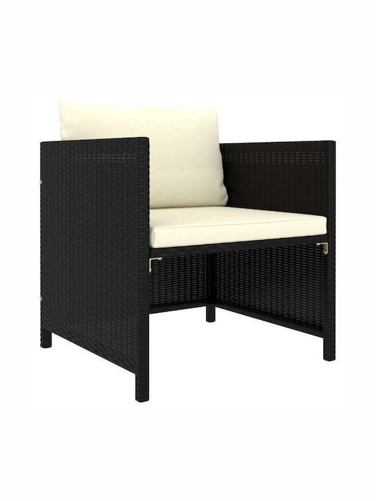 vidaXL Garten- und Outdoor-Möbelsets 4 Stück Schwarz mit Kissen
