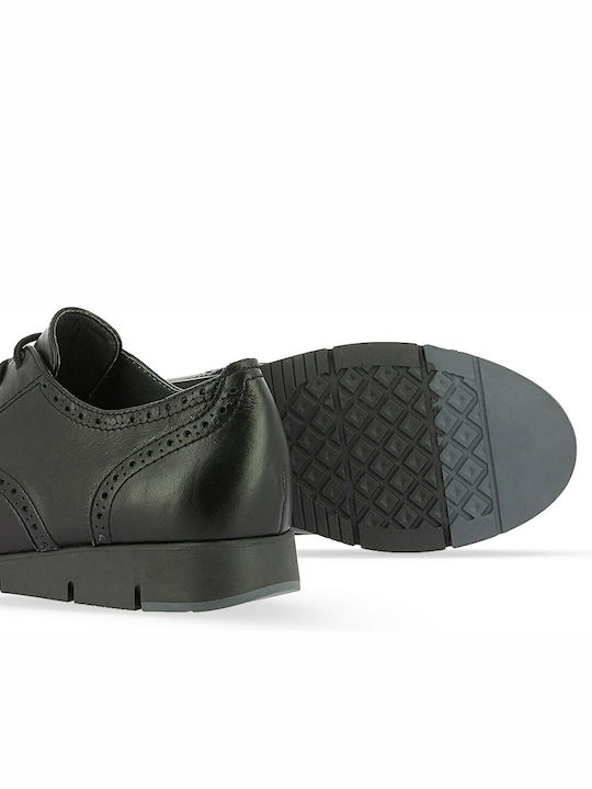 Leder Damen Oxfords in Schwarz Farbe