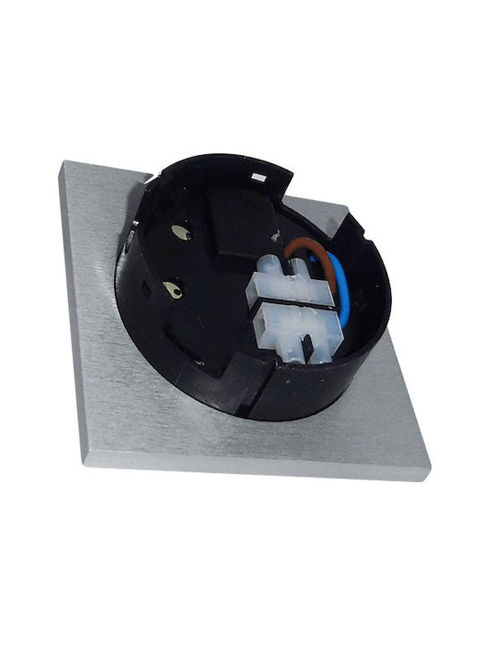 Elvhx Square Metallic Recessed Spot with Integrated LED Silver 7x7cm. 1pcs