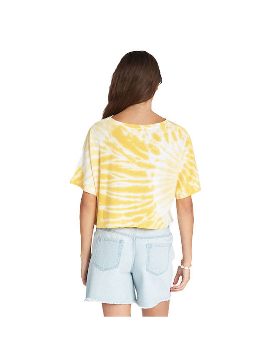Women's Summer Crop Top Short-sleeved Yellow