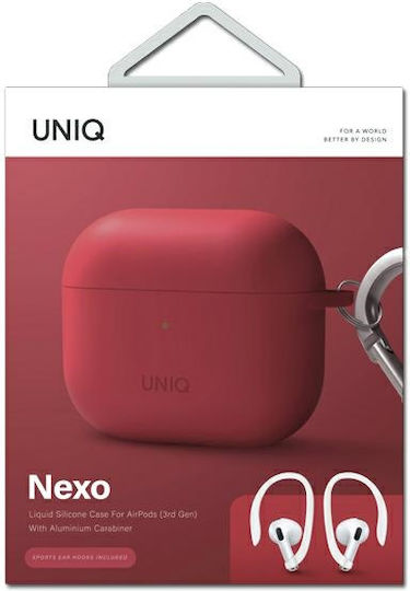 Uniq Nexo Case Silicone with Hook Coral for Apple AirPods 3