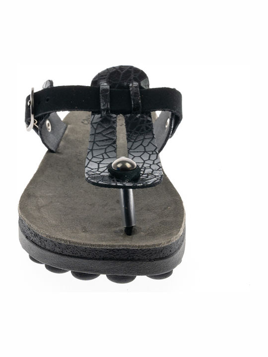 Mirabella Leather Women's Flat Sandals Anatomic Black Illusion