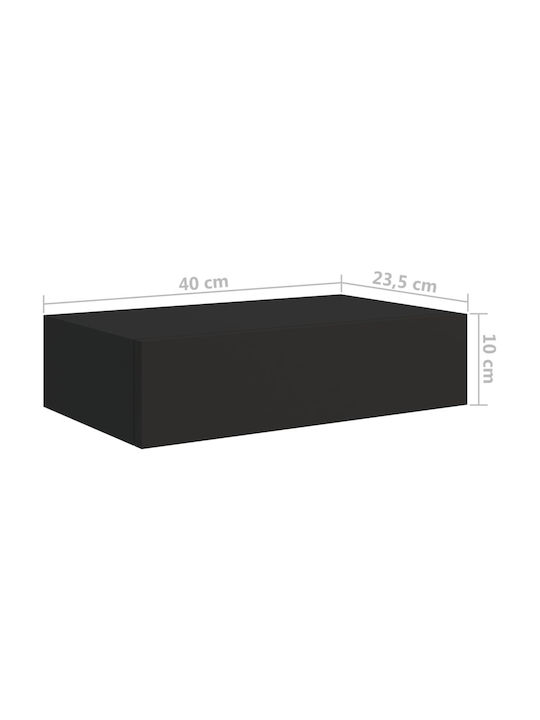Black Wall Shelves (2 Pieces) 40x23.5x10cm