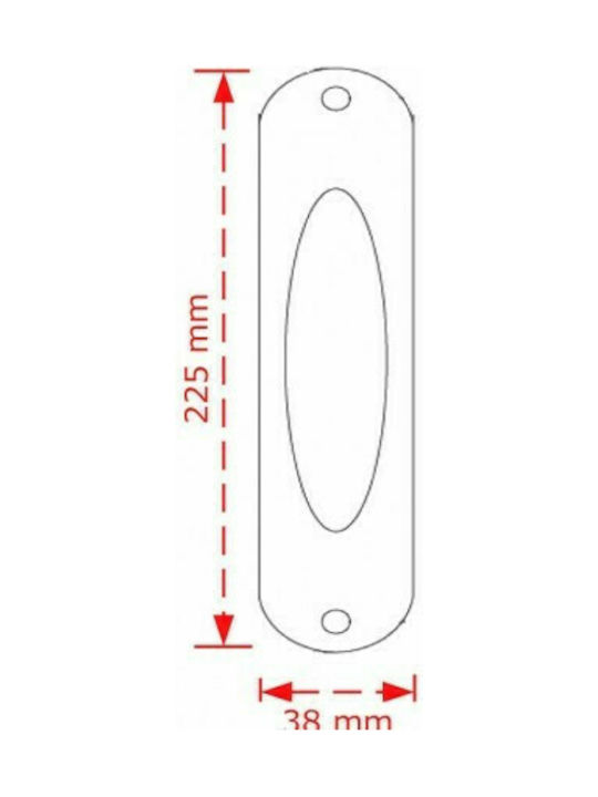 Viometale Νίκελ Ματ Recessed Door Flush Handle 400 160mm