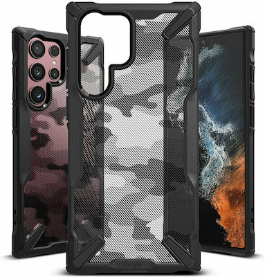 Ringke Fusion X Plastic Back Cover Durable Camo Black (Galaxy S22 Ultra 5G)