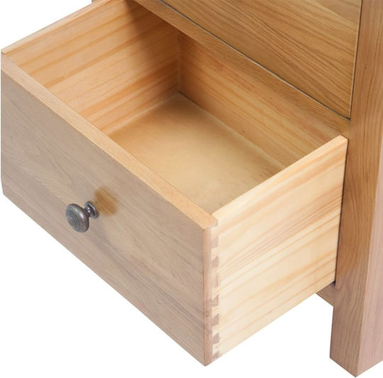 Storage Drawers Made of Wood Natural L45xW32xH110cm