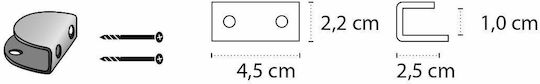 Karag Mensole Stainless Steel Shelf Brackets Silver 2pcs 9005