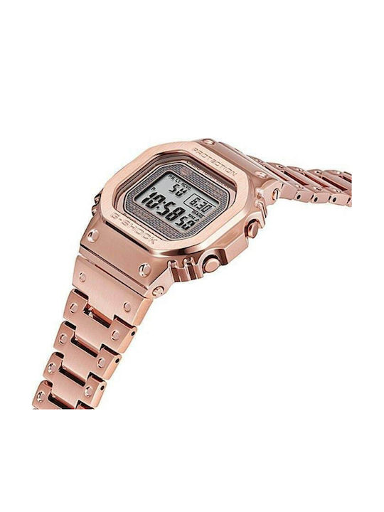 Casio G-Shock Full Metal Дигитален Мъжки Часовник 49.3mm Хронограф Слънчев с Розово Злато Метална Гривна