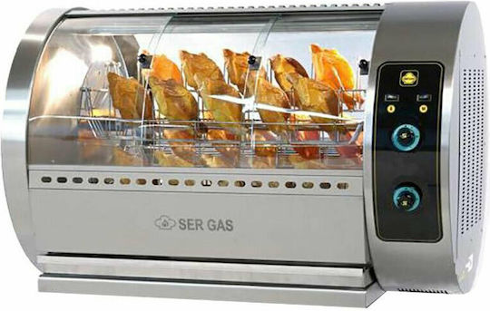 Sergas T30 Electrică Pui Rottisserie Grill cu termocameră 6kW cu Dimensiuni 70x120x152cm