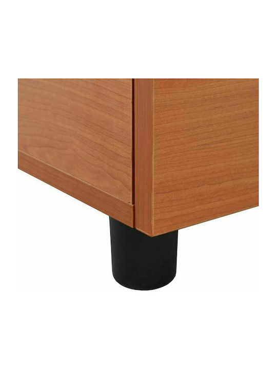 Office Storage Chipboard Drawer with Wheels, Lock & 3 Drawers Κερασί L40xW40xH55cm