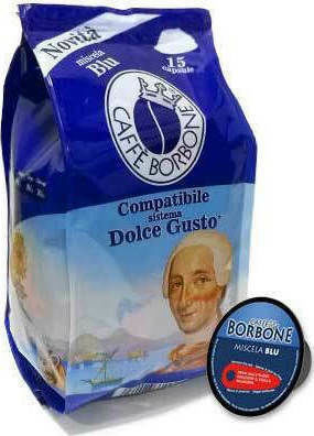 Caffe Borbone Capsules Espresso Blu Compatible with Machine Dolce Gusto 15caps,tobolek