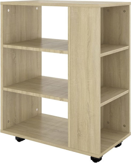 Office Cabinet Wooden with Wheels Sonoma 60x35x75cm