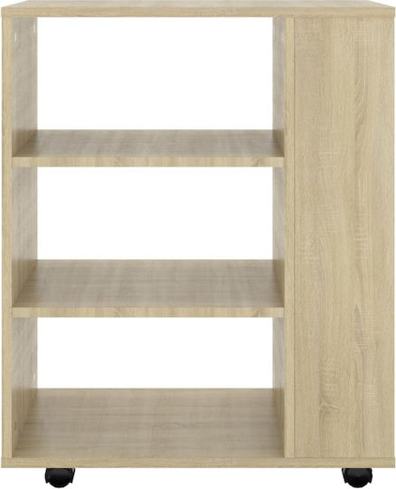 Office Cabinet Wooden with Wheels Sonoma 60x35x75cm