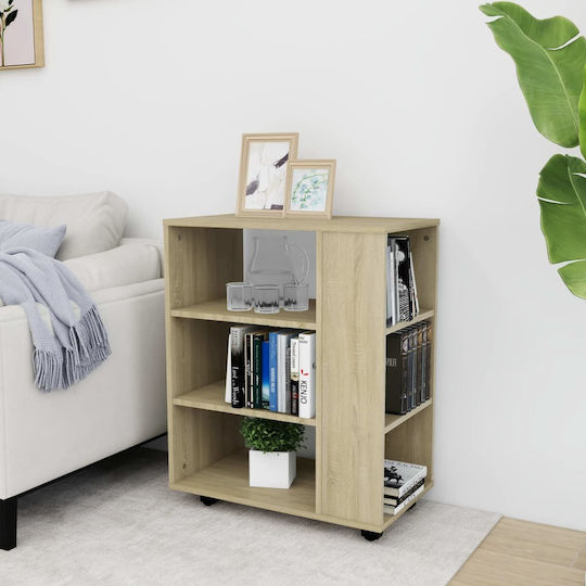 Office Cabinet Wooden with Wheels Sonoma 60x35x75cm