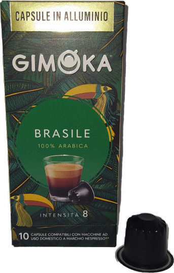 Gimoka Kapseln Espresso Brasile Kompatibel mit Maschine Nespresso 10Mützen