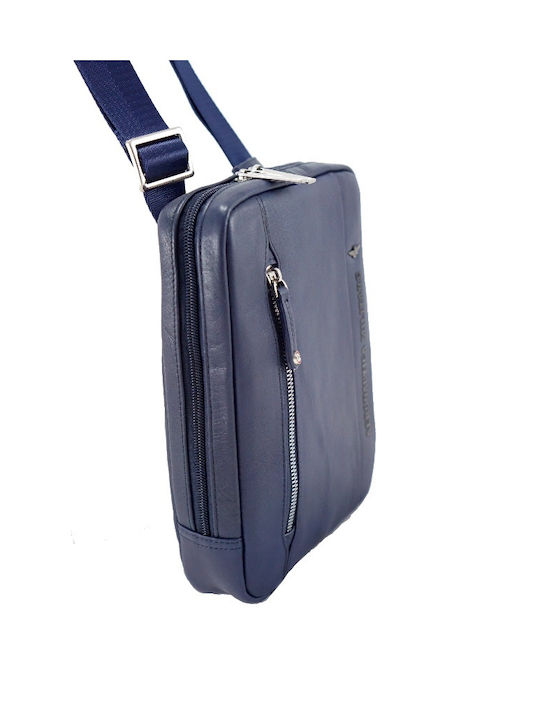 Aeronautica Militare Leather Men's Bag Shoulder / Crossbody Blue